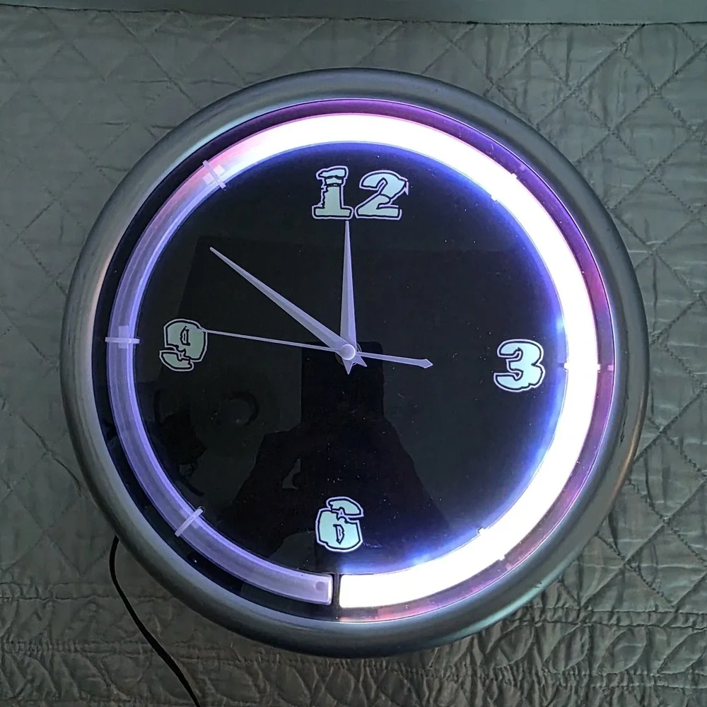 Vintage Spencer Gifts Neon Plasma Wall Clock